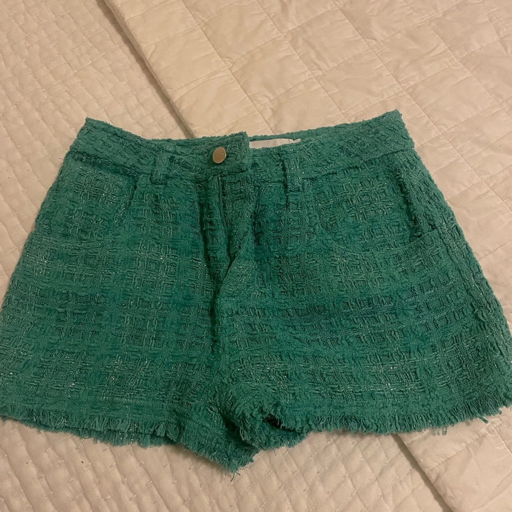 IRO shorts green tweed